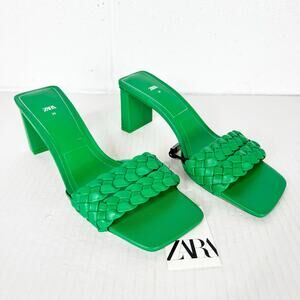 Zara Emerald Braided Heels